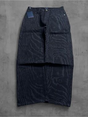 Louis Vuitton Men's Black Monogram Straight Jeans